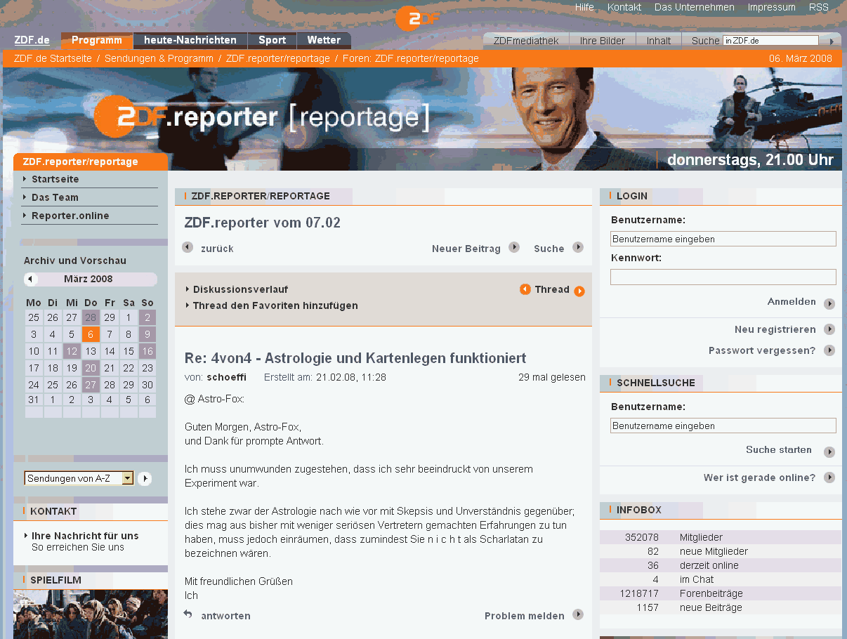 Astrologisches Experiment